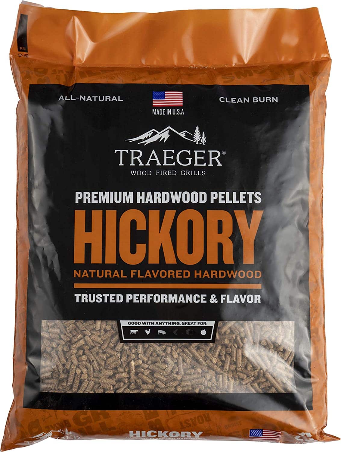 Traeger All-Natural Hickory Hardwood Grill Pellets Logo