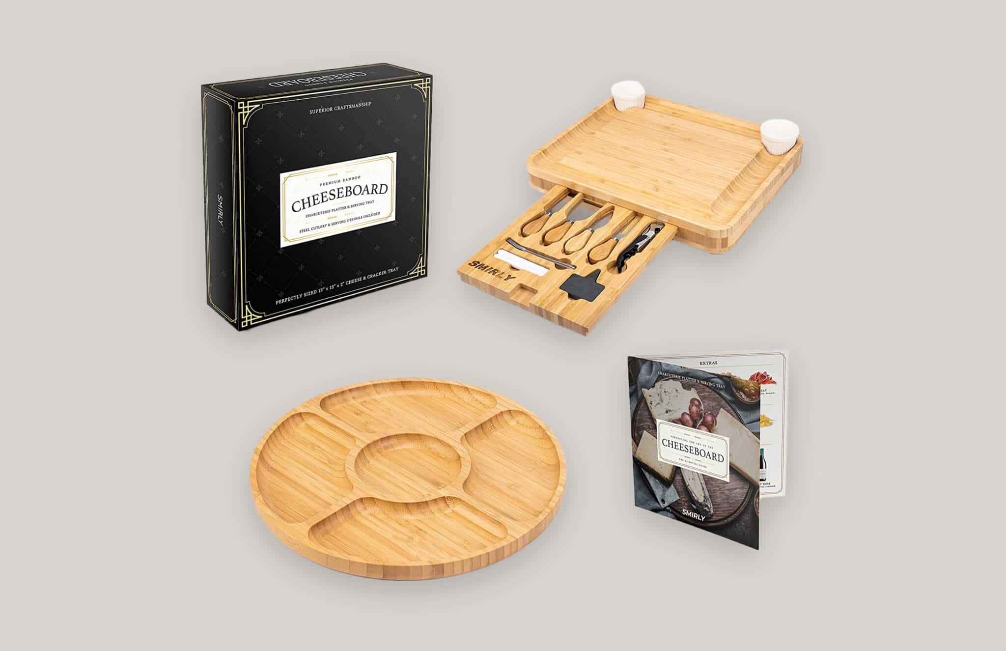 Smirly Cheese Board and Knife Set Logo